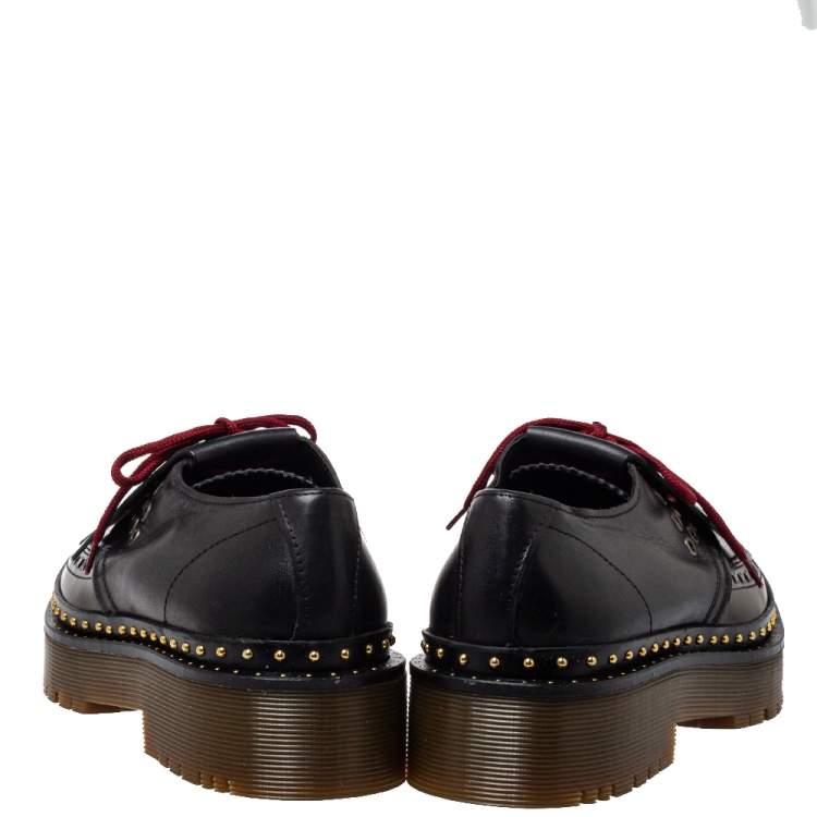 Pre Owned Burberry Two Tone Brogue Leather Bissett Fringe Lace Up Derby Size 41