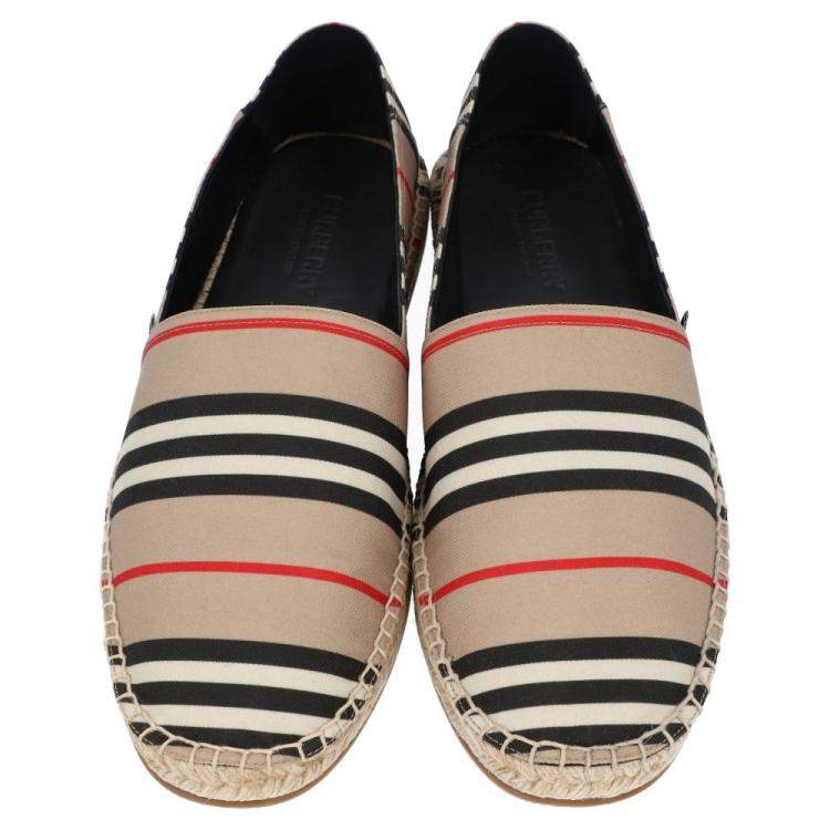 Pre Owned Burberry Multicolor Check Canvas Espadrilles Size EU 44