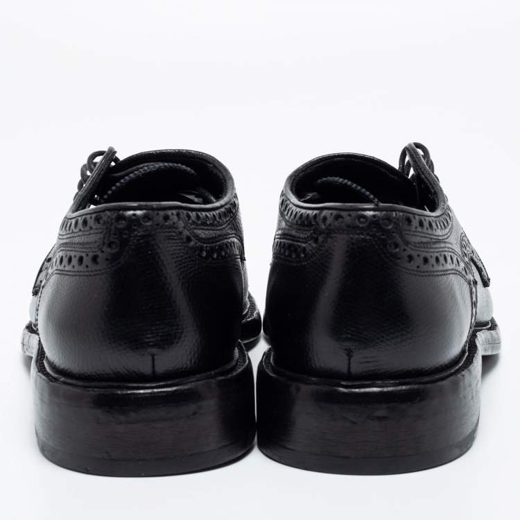 Pre Owned Burberry Black Brogue Leather Rayford Derby Size 43