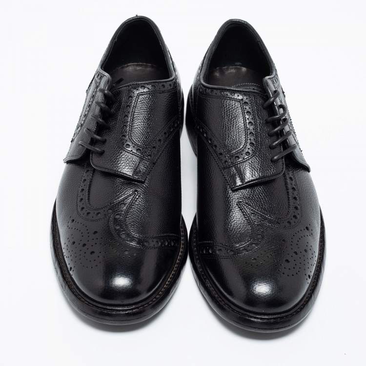 Pre Owned Burberry Black Brogue Leather Rayford Derby Size 43