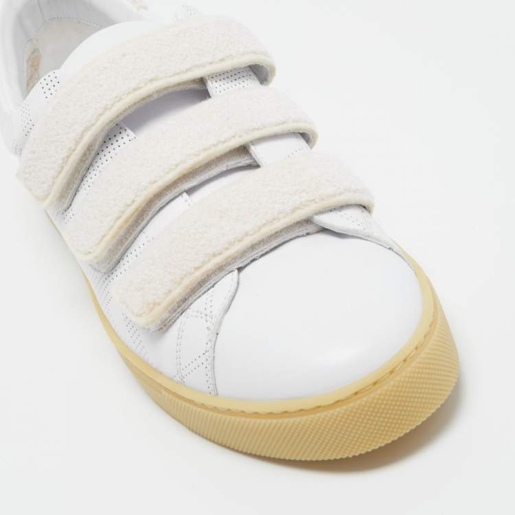 Pre Owned Burberry White Leather  Perforated Leather Bert Low Top Sneakers Size 40 