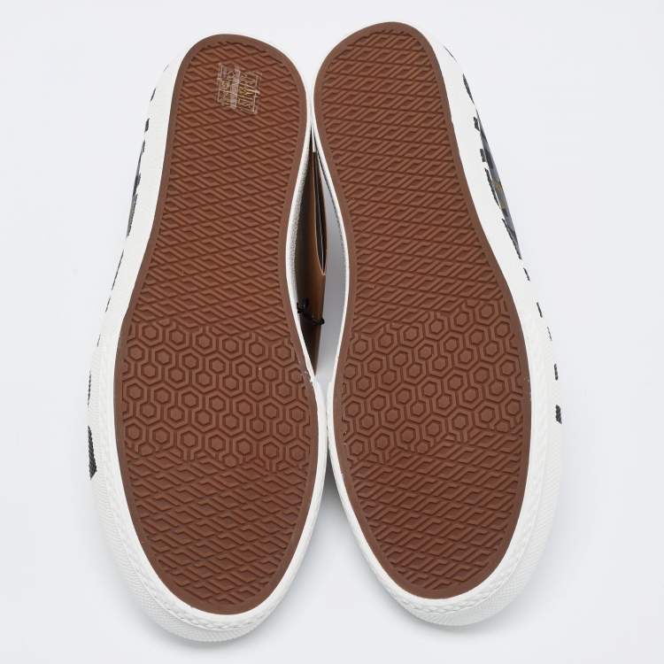 مملوكة مسبقًا Burberry Green Camo Print Canvas Larkhall Low Top Sneakers Size 44