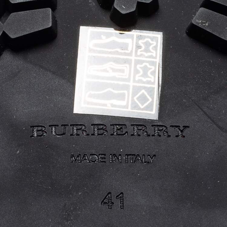 Pre Owned Burberry Black Leather Deardown Studded Oxfords Size 41