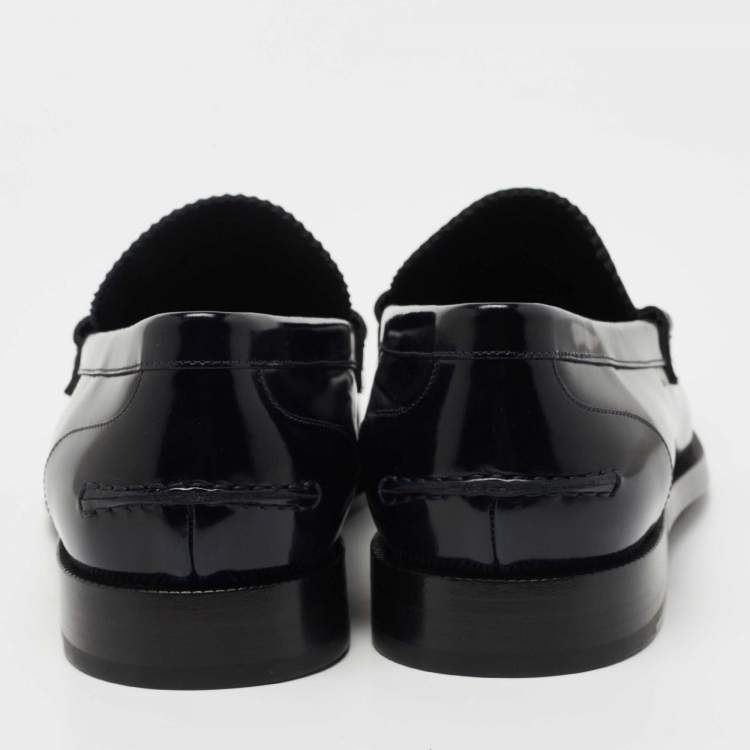 Pre Owned Burberry Two Tone Leather Bedmoore Fringe Loafers Size 44