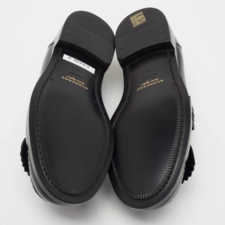 Pre Owned Burberry Two Tone Leather Bedmoore Fringe Loafers Size 44