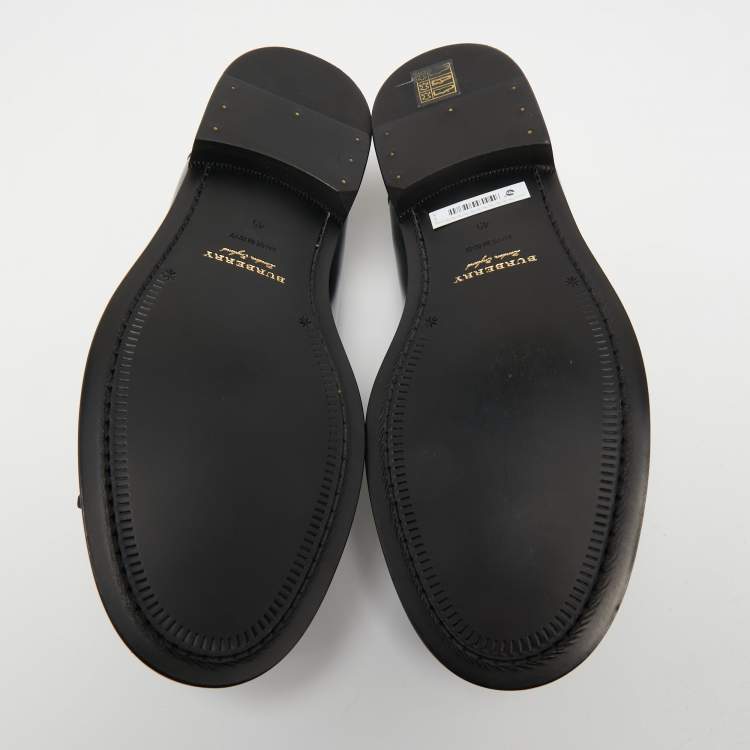 Pre Owned Burberry Two Tone Leather Bedmoore Fringe Loafers Size 45