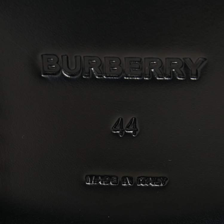 Pre Owned Burberry Black Leather and Vintage Check Brogue Derby Size 44
