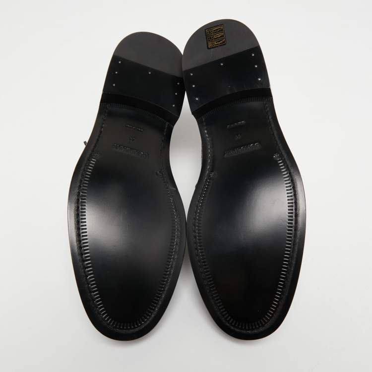 Pre Owned Burberry Black Leather and Vintage Check Brogue Derby Size 44