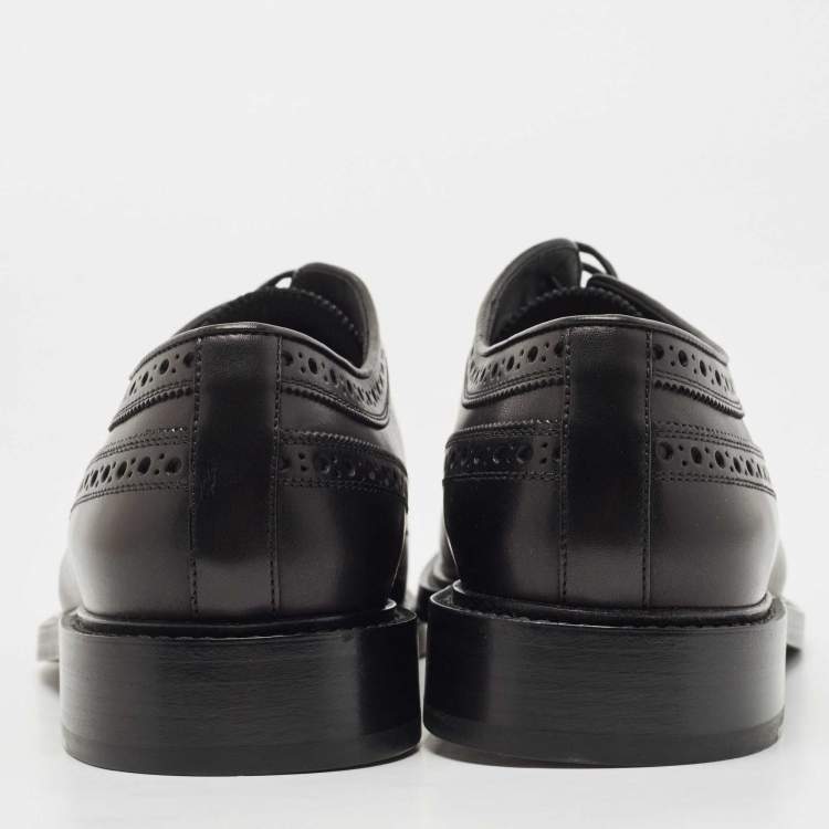 Pre Owned Burberry Black Brogue Leather Lace Up Derby Size 43