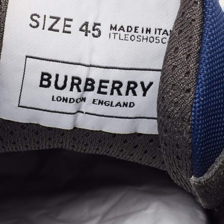 Pre Owned Burberry Blue Suede Ramsey Low Top Sneakers Size 45