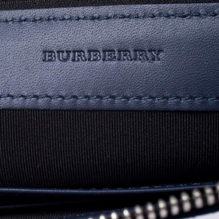 Pre Owned Burberry Blue Leather Document Holder