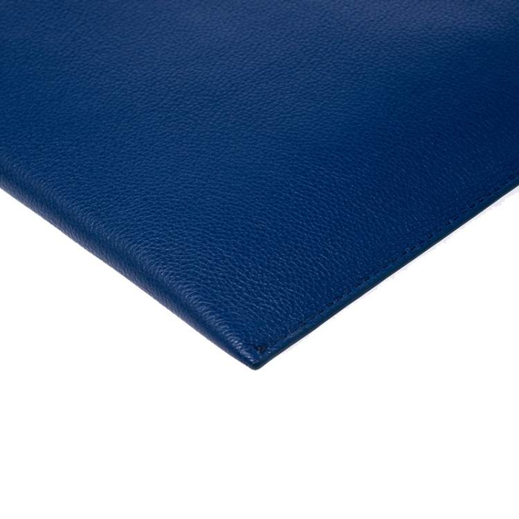 Pre Owned Burberry Blue Leather Document Holder