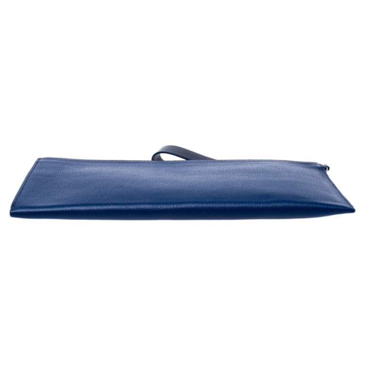 Pre Owned Burberry Blue Leather Document Holder