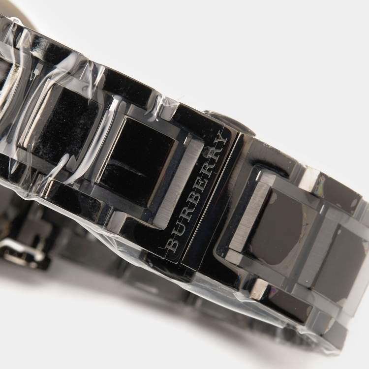 Pre Owned Burberry Grey Ion Plated Stainless Steel The City BU9007 Men's Wristwatch 38 mm
