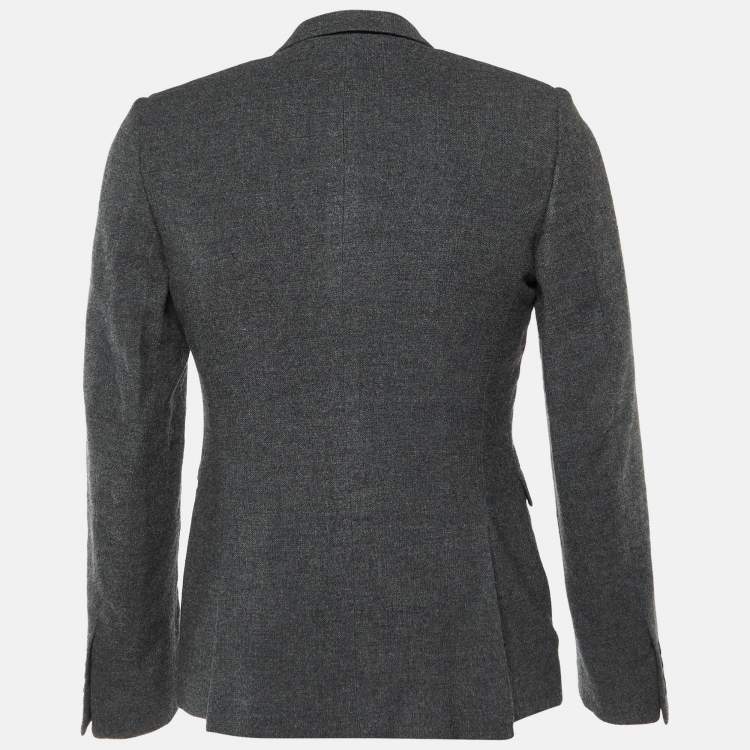 Pre Owned Burberry Prorsum Grey Wool Single Breasted Blazer S