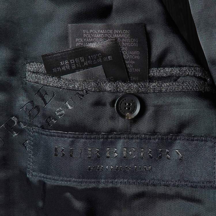 Pre Owned Burberry Prorsum Grey Wool Single Breasted Blazer S