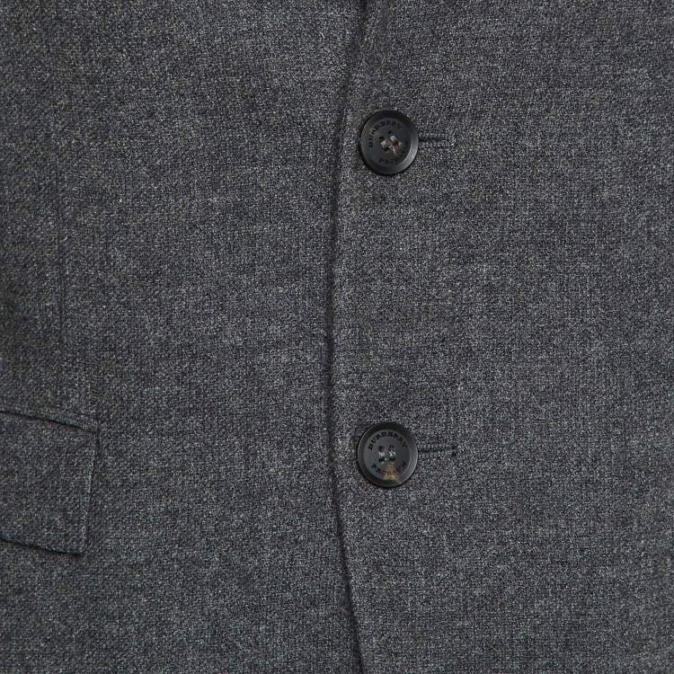 Pre Owned Burberry Prorsum Grey Wool Single Breasted Blazer S