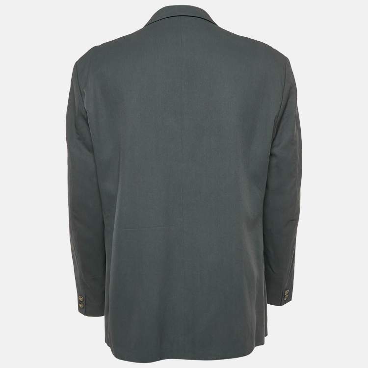 Pre Owned Burberry Prorsum Dark Grey Gabardine Single Breasted Blazer XXXL