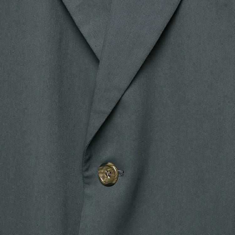 Pre Owned Burberry Prorsum Dark Grey Gabardine Single Breasted Blazer XXXL