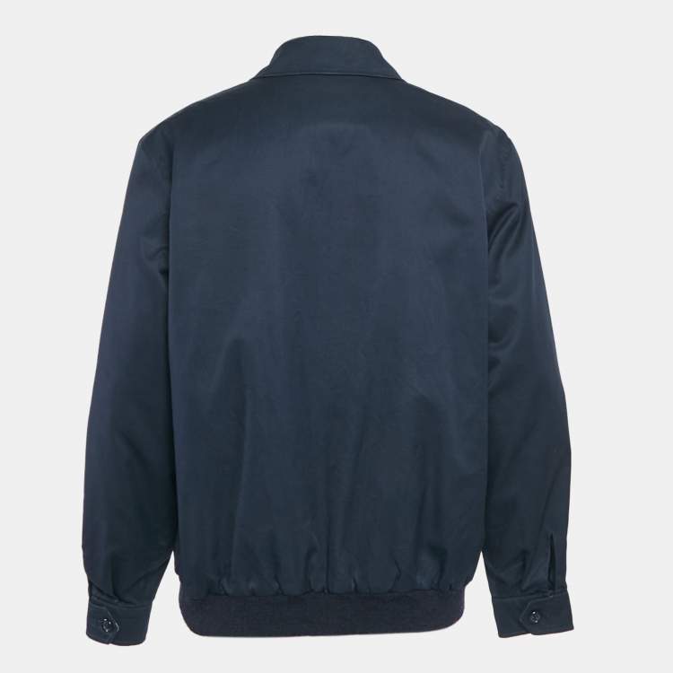 Pre Owned Burberry Prorsum Vintage Navy Blue Cotton Blend Zip-Up Jacket L
