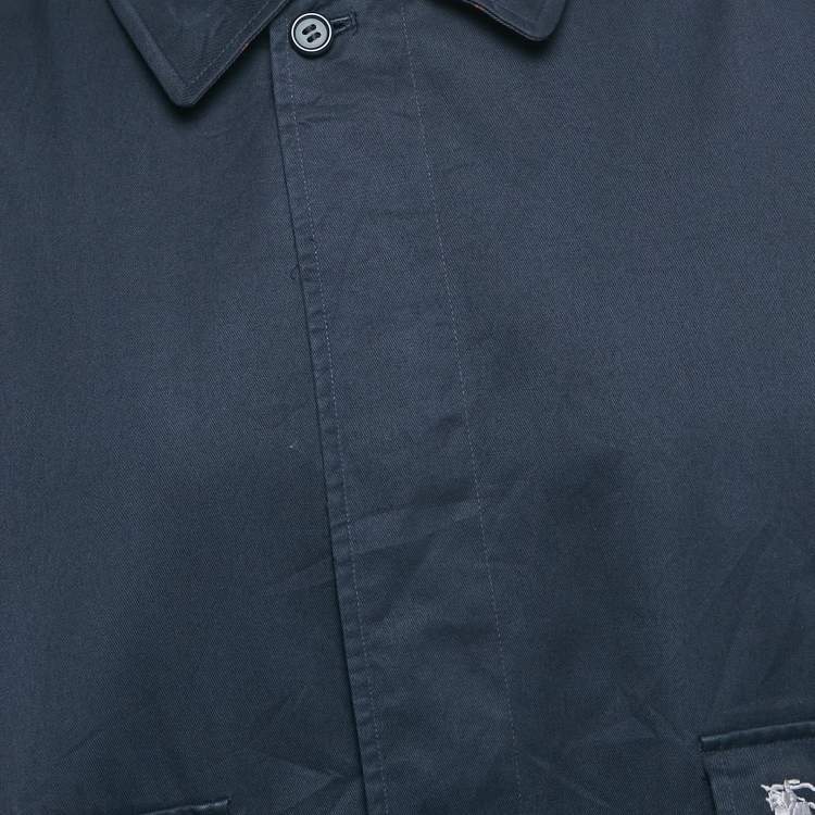 Pre Owned Burberry Prorsum Vintage Navy Blue Cotton Blend Zip-Up Jacket L