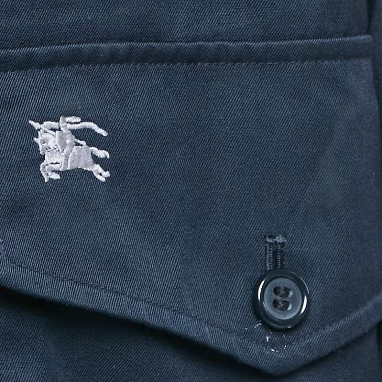 Pre Owned Burberry Prorsum Vintage Navy Blue Cotton Blend Zip-Up Jacket L