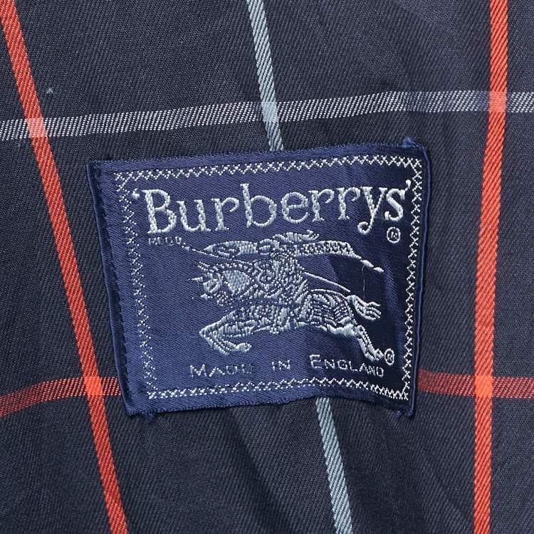 Pre Owned Burberry Prorsum Vintage Navy Blue Cotton Blend Zip-Up Jacket L
