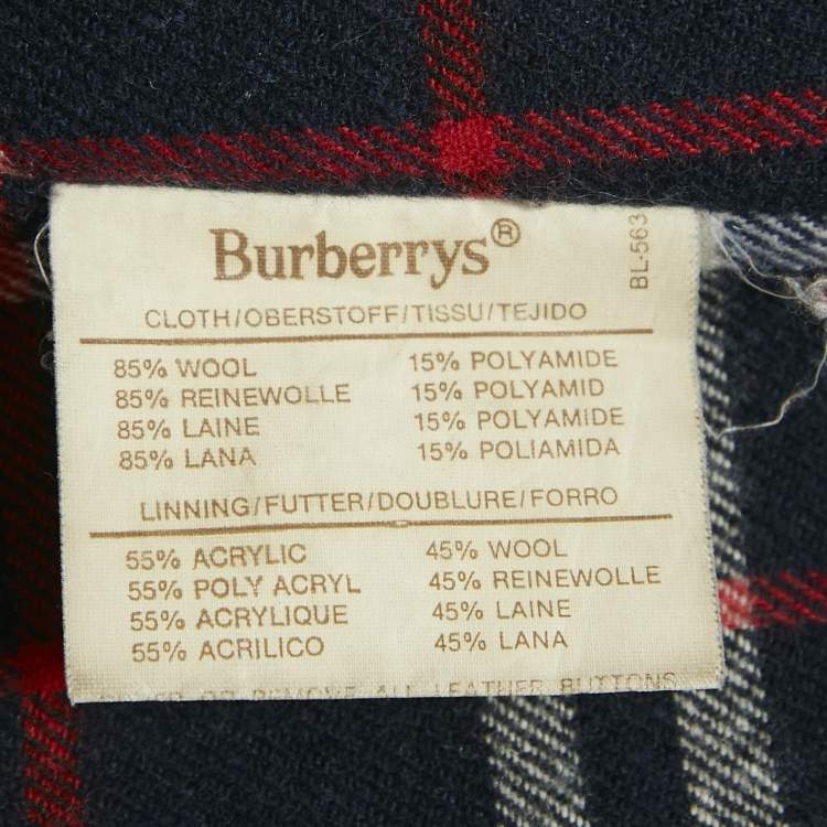Pre Owned Burberry Prorsum Navy Wool Double Breasted Coat XL