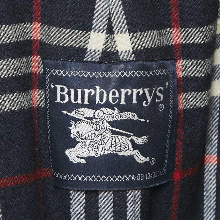 Pre Owned Burberry Prorsum Navy Wool Double Breasted Coat XL