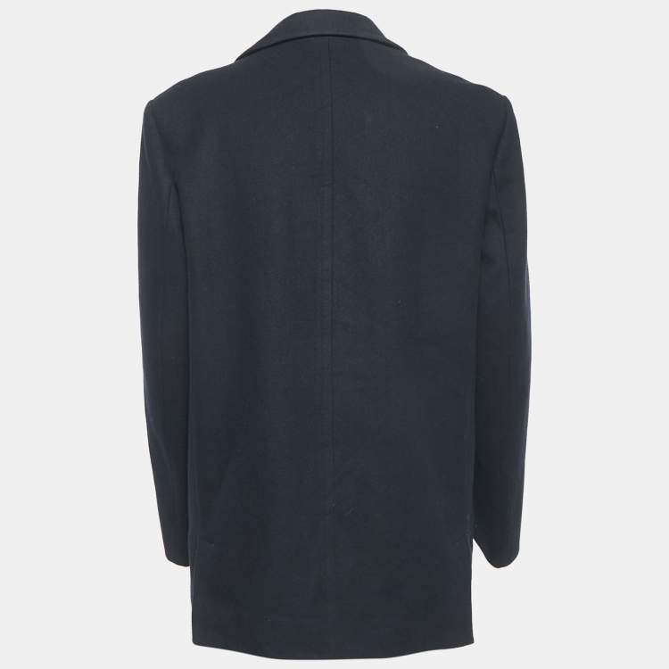 Pre Owned Burberry Prorsum Navy Wool Double Breasted Coat XL