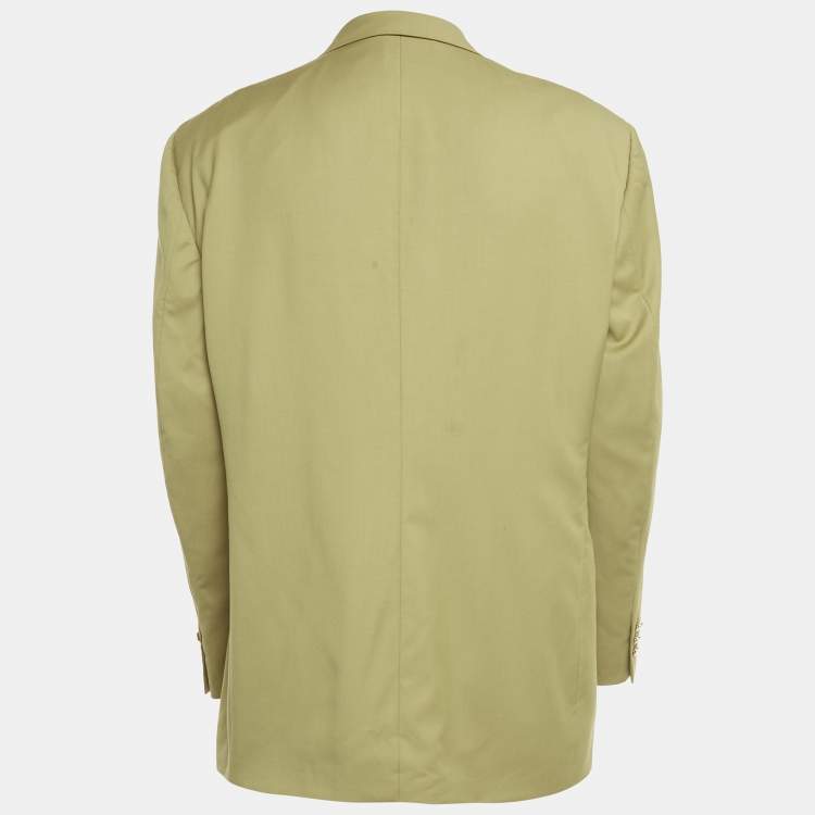 Pre Owned Burberry Prorsum Green Wool Single Breasted Blazer 3XL