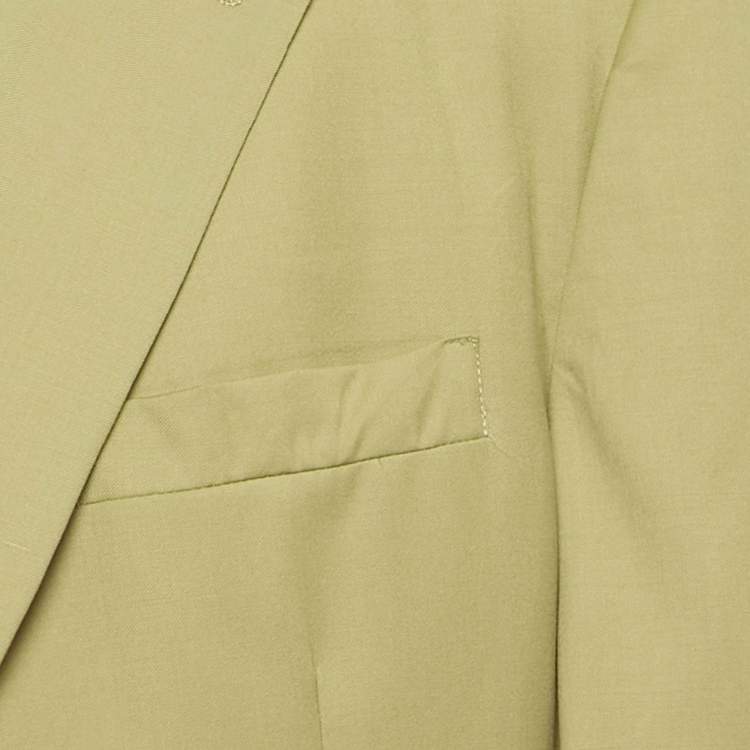 Pre Owned Burberry Prorsum Green Wool Single Breasted Blazer 3XL