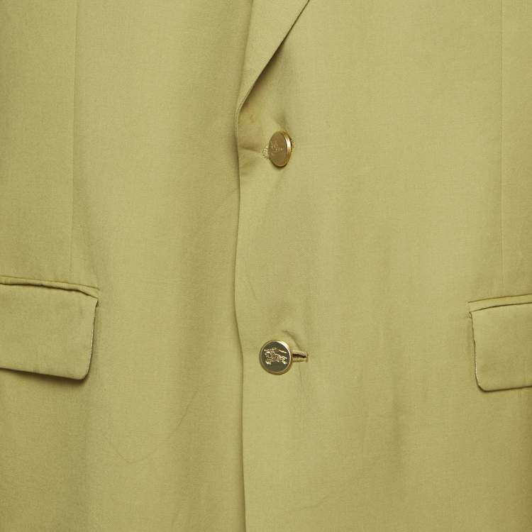 Pre Owned Burberry Prorsum Green Wool Single Breasted Blazer 3XL
