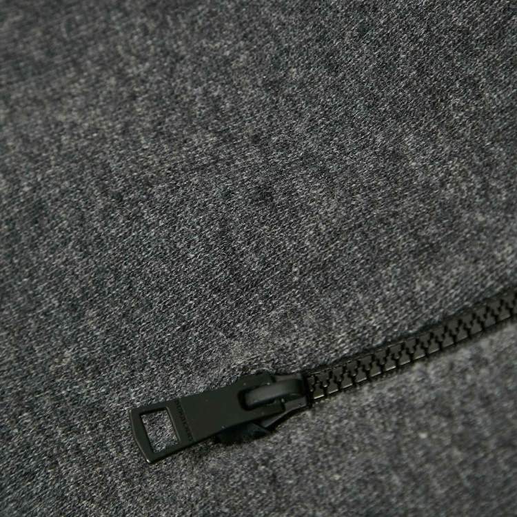 Pre Owned Burberry Sport Charcoal Grey Wool Knit Patch Detail Jacket XL