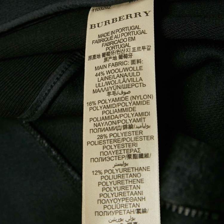 Pre Owned Burberry Sport Charcoal Grey Wool Knit Patch Detail Jacket XL