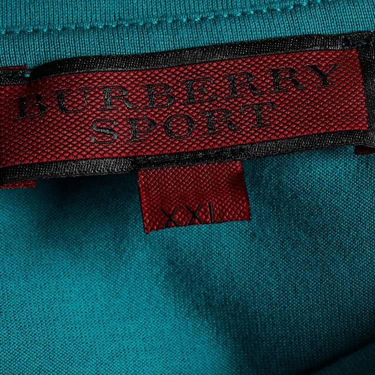 Pre Owned Burberry Sport Green Jersey Logo Print T-Shirt XXL