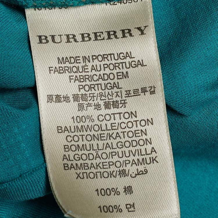 Pre Owned Burberry Sport Green Jersey Logo Print T-Shirt XXL