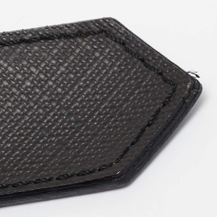 Pre Owned Burberry Black Smoke Check Coated Canvas and Leather Reversible Buckle Cut to Size Belt 