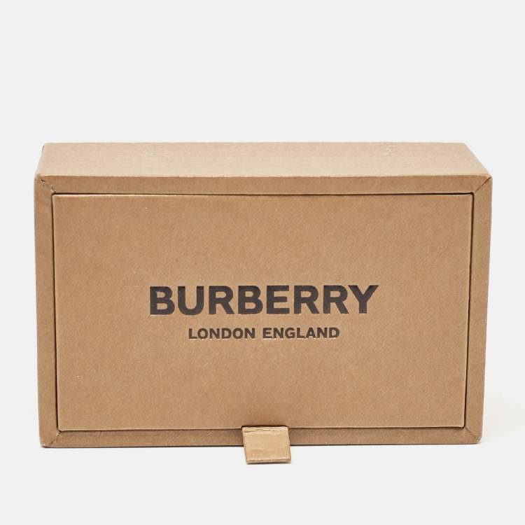 Pre Owned Burberry Logo Monogram Two Tone Metal Cufflinks
