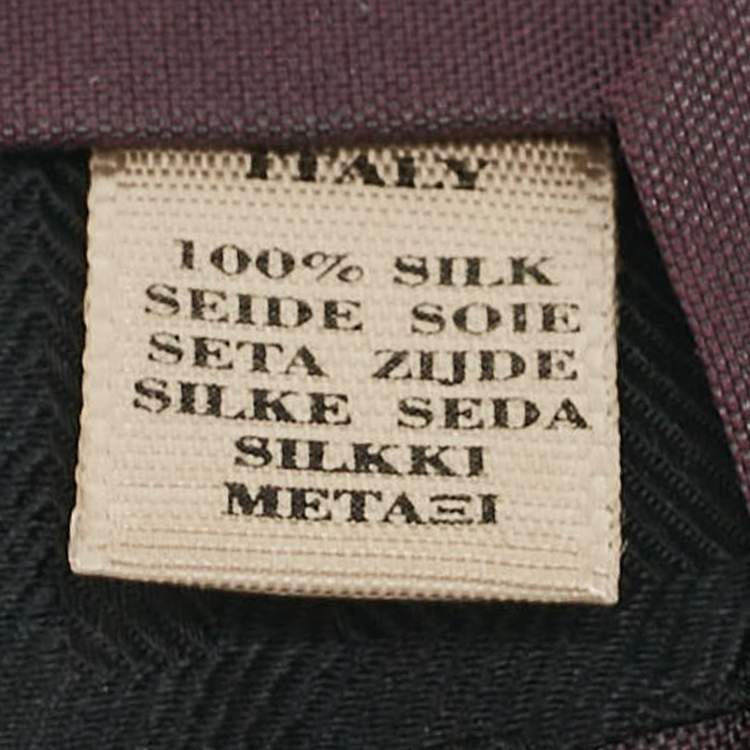 Pre Owned Burberry Burgundy Nova Check Silk Skinny Tie