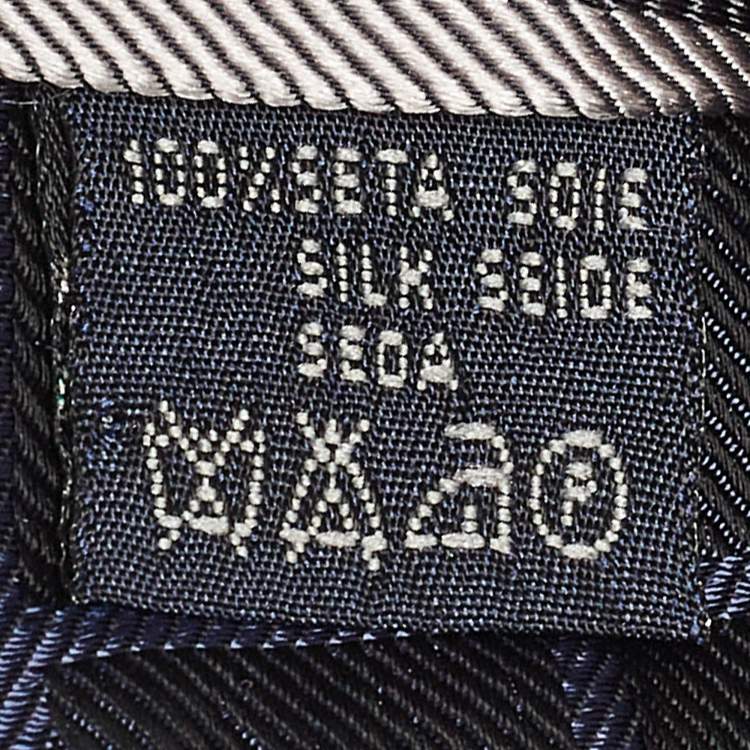 Pre Owned Burberry Grey Diagonal Striped Silk Tie