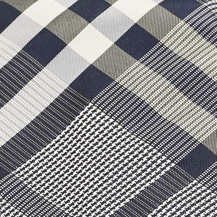 Pre Owned Burberry Navy Blue Check Pattern Silk Tie