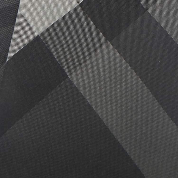 Pre Owned Burberry Grey Novacheck Silk Tie 