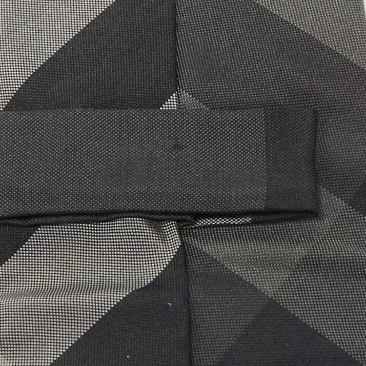 Pre Owned Burberry Grey Novacheck Silk Tie 