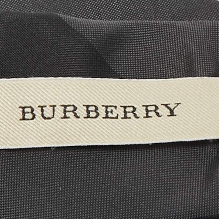 Pre Owned Burberry Grey Novacheck Silk Tie 