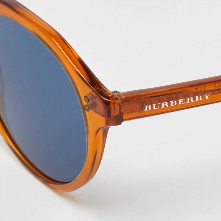 Pre Owned Burberry Brown/Blue B 4280 Frame Round Sunglasses