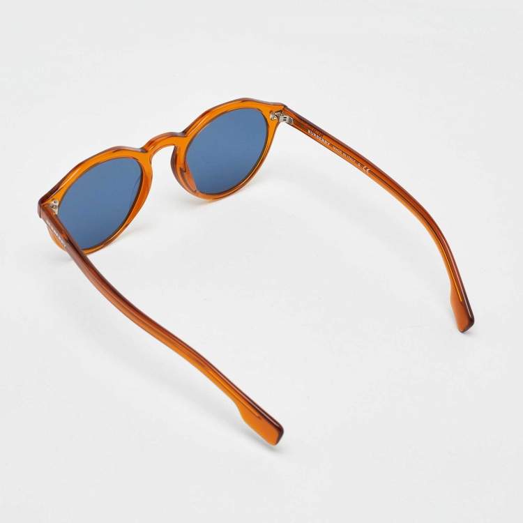 Pre Owned Burberry Brown/Blue B 4280 Frame Round Sunglasses