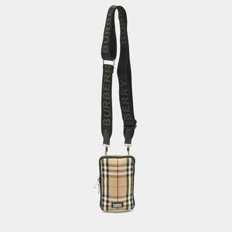 Pre Owned Burberry Beige Vintage Check Canvas Phone Case