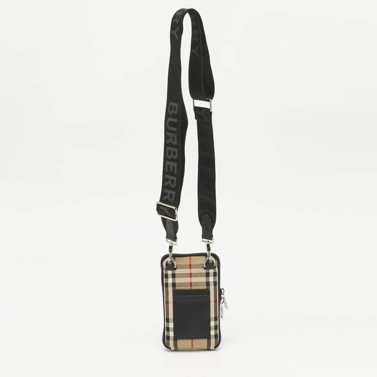 Pre Owned Burberry Beige Vintage Check Canvas Phone Case