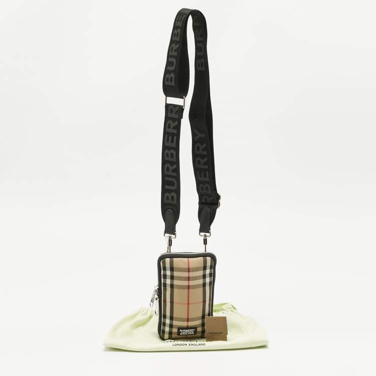 Pre Owned Burberry Beige Vintage Check Canvas Phone Case